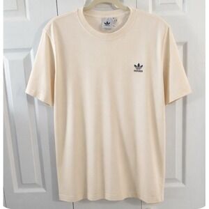 Adidas Originals Cream Beige Trefoil Logo T-shirt Men's Size XL Classic Tee